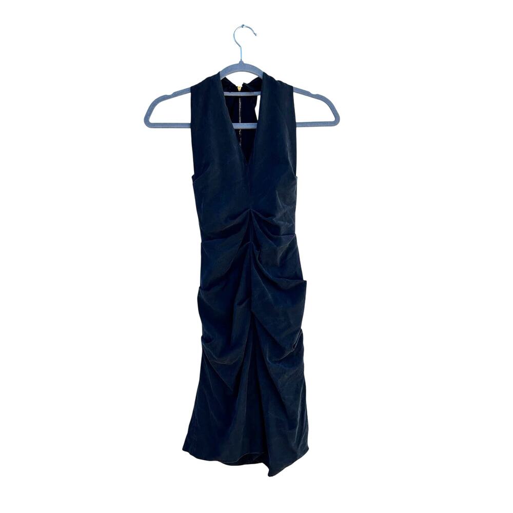 Nicole‎ Miller Collection Little Black Dress, Ruched Front, T-Back, Sz 2